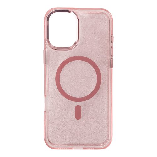 Glitter Case MagSafe tok iPhone 16 Plus, - rózsaszín csillogással