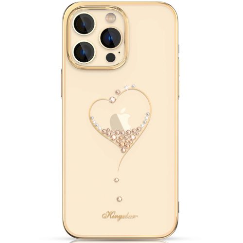 Kingxbar Silicone case Swarovski crystals hátlap, tok iPhone 14 Plus, arany