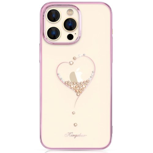 Kingxbar Silicone case Swarovski crystals hátlap, tok iPhone 14, rózsaszín