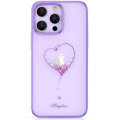 Kingxbar Silicone case Swarovski crystals hátlap, tok iPhone 14 Plus, lila