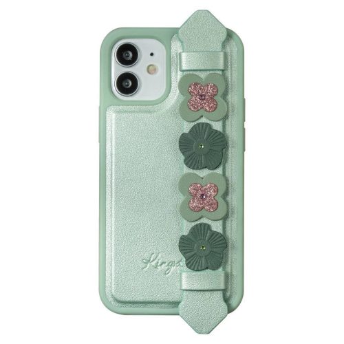 Kingxbar Sweet Series tok eredeti Swarovski kristályokkal díszített iPhone 12 Pro/iPhone 12, zöld