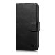 iCarer Oil Wax Wallet Case 2in1 tok iPhone 14 bőr Flip Cover Anti-RFID, fekete