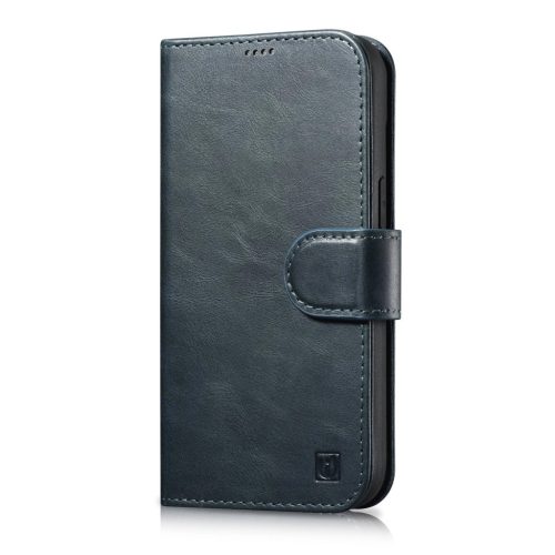 iCarer Oil Wax Wallet Case 2in1 Cover iPhone 14 Pro Max bőr Flip Cover Anti-RFID, kék