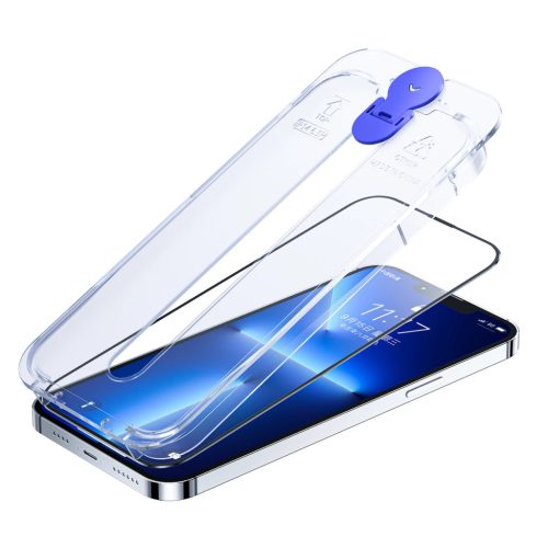 Joyroom Knight üvegfólia iPhone 14 Pro Max rögzítő készlettel Clear