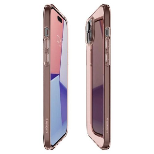 Spigen Crystal Flex, Rose Crystal iPhone 15 Plus tok, átlátszó, rózsaszín