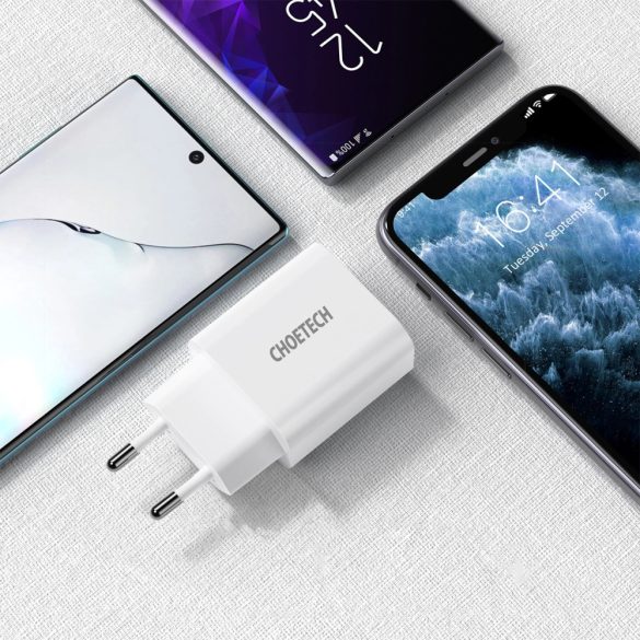 Choetech Q5004 USB wall charger USB-C hálózati töltő, gyorstöltő adapter, 20W, fehér