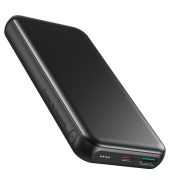   Choetech Powerbank, hordozható külső akkumulátor, PD, QC, USB-A/USB-C, 10000 mAh, 18W, fekete