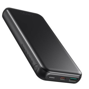 Choetech Powerbank, hordozható külső akkumulátor, PD, QC, USB-A/USB-C, 10000 mAh, 18W, fekete