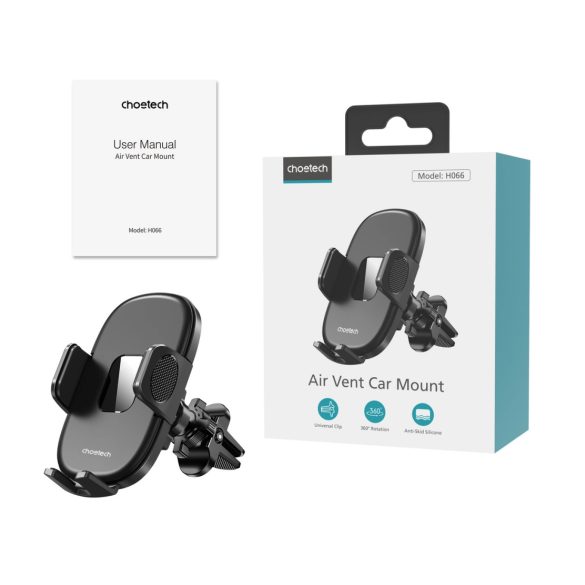 Choetech car air vent clip clamp univerzális autós telefontartó szellőzőrácsra, fekete