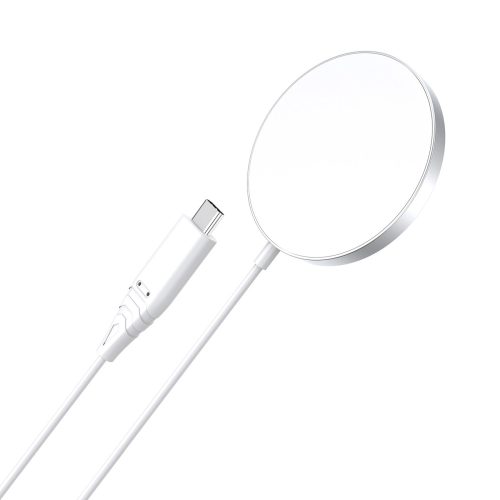 Choetech T518-F Inductive Wireless Charger Qi, Indukciós vezeték nélküli töltő, Magsafe kompatibilis, iPhone 12/13/14 15W, fehér