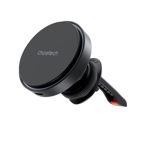 Choetech T204-F Gravity Car Charger Magsafe kompatibilis autós telefontartó és vezetéknélküli töltő szellőzőrácsra, 15W, fekete