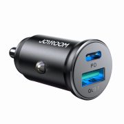   Joyroom JR-CCN05 Car Charger autós szivargyújtó, USB-A/USB-C, PD, QC 3.0, 30W, fekete