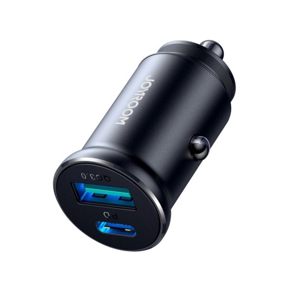 Joyroom JR-CCN05 Car Charger autós szivargyújtó, USB-A/USB-C, PD, QC 3.0, 30W, fekete