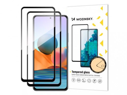 Wozinsky 2db Glass Screen 5D Full Glue Xiaomi Redmi Note 10 Pro teljes kijelzős edzett üvegfólia, 9H keménységű, tokbarát, fekete