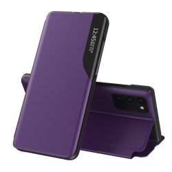   Eco Leather View Case Samsung Galaxy A22 5G oldalra nyíló tok, lila