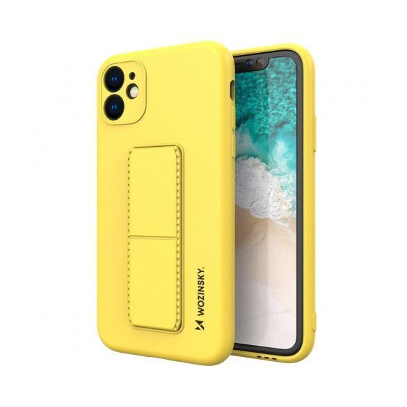 Wozinsky Kickstand Case Samsung Galaxy A52 4G/A52 5G/A52s 5G szilikon hátlap, tok, sárga