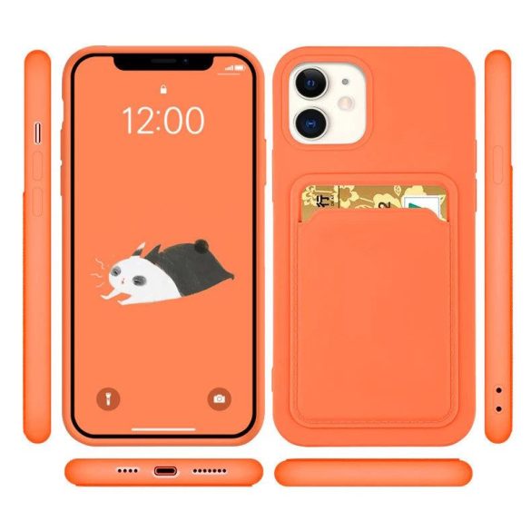 Card Case Silicone Samsung Galaxy A52 4G/A52 5G/A52s 5G hátlap, tok, fekete