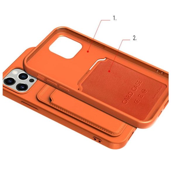 Card Case Silicone Samsung Galaxy A52 4G/A52 5G/A52s 5G hátlap, tok, sötétkék