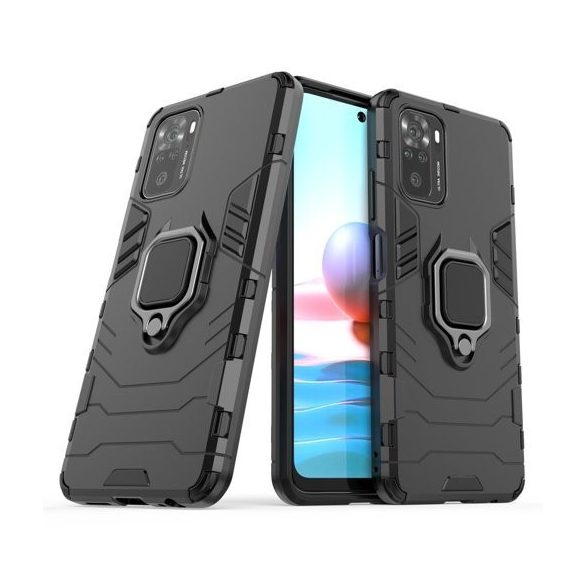 Armor Ring Xiaomi Redmi Note 10/Note 10S ütésálló hátlap, tok, fekete