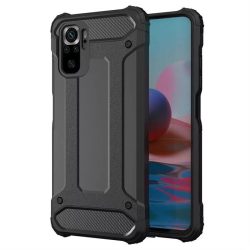   Hybrid Armor Tough Rugged Xiaomi Redmi Note 10/Note 10S ütésálló hátlap, tok, fekete