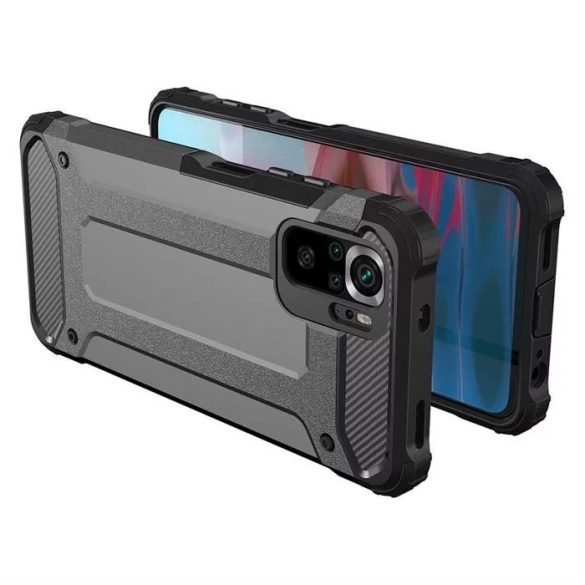 Hybrid Armor Tough Rugged Xiaomi Redmi Note 10/Note 10S ütésálló hátlap, tok, fekete