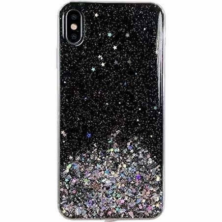 Wozinsky Star Glitter Shining Samsung Galaxy A22 5G hátlap, tok, fekete