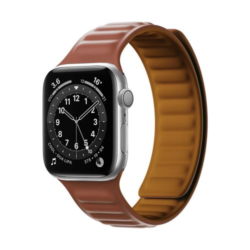 Magnetic Strap Apple Watch 7/8/9, 45mm mágneses óraszíj, barna