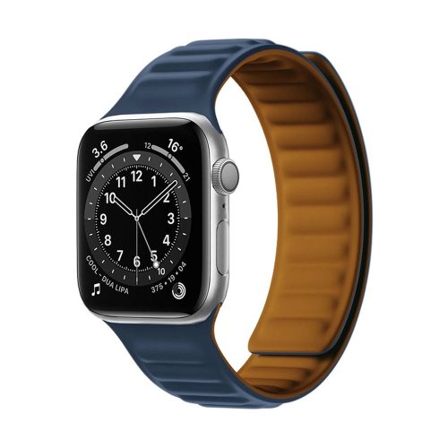 Magnetic Strap Apple Watch 7/8/9, 45mm mágneses óraszíj, kék