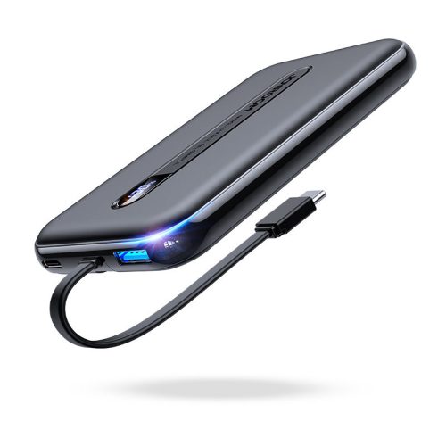 Joyroom JR-L001 Linglong Power Bank hordozható külső akkumulátor, USB-C/USB micro/lightning kábellel, 10000 mAh, 20W, fekete