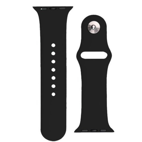 Silicone Strap Apple Watch 2/3/4/5/6/7/8/9/SE, 42/44/45mm szilikon óraszíj, fekete