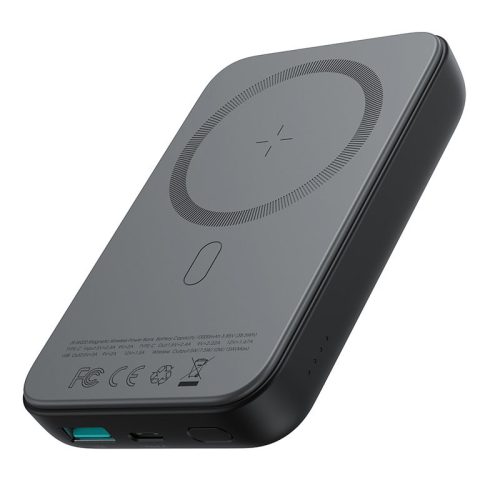 Joyroom JR-W020 PD 3.0 & QC 3.0 Power Bank and Qi Wireless Charger, MagSafe kompatibilis, 10000 mAh, 15W hordozható külső akkumulátor és vezeték nélküli Qi töltő, fekete