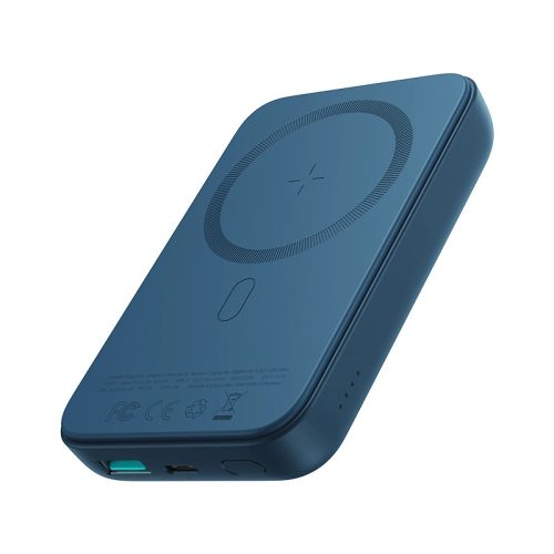 Joyroom JR-W020 Mini Magnetic Wireless Powerbank, magsafe kompatibilis  hordozható külső akkumulátor és vezeték nélküli töltő, PD, QC, 10000 mAh, 20W, kék