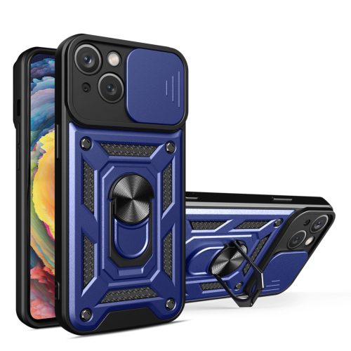 Hybrid Armor Camshield Case iPhone 14 ütésálló hátlap, tok, sötétkék