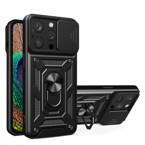 Hybrid Armor Camshield Case iPhone 14 Pro ütésálló hátlap, tok, fekete