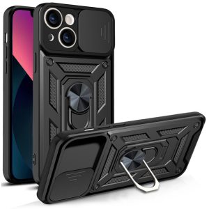 Hybrid Armor Camshield Case iPhone 13 ütésálló hátlap, tok, fekete