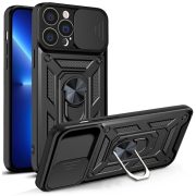   Hybrid Armor Camshield Case iPhone 13 Pro ütésálló hátlap, tok, fekete