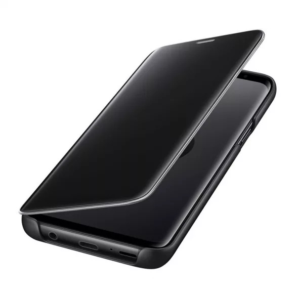 Clear View Case cover for Xiaomi Redmi Note 10 Pro oldalra nyíló tok, fekete