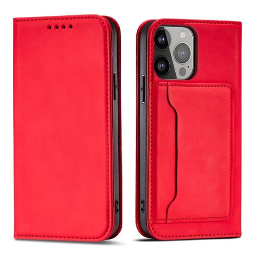 Magnet Card Case Samsung Galaxy A34 5G oldalra nyíló tok, piros