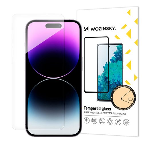 Wozinsky iPhone 15 kijelzővédő edzett üvegfólia (tempered glass) 9H keménységű (nem teljes kijelzős 2D sík üvegfólia), átlátszó