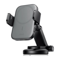   Joyroom Car Phone Holder JR-ZS295 Magsafe Qi kompatibilis autós telefon tartó és töltő 15W szélvédőre, műszerfalra, fekete