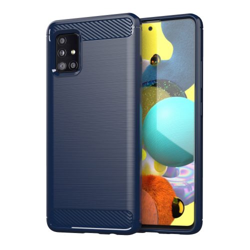 Carbon Case Flexible Samsung Galaxy A51 5G hátlap, tok, kék