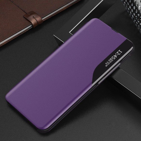 Eco Leather View Case Samsung Galaxy A40 oldalra nyíló tok, lila