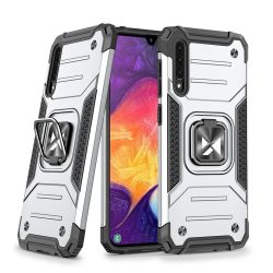   Wozinsky Armor Ring Samsung Galaxy A50s/A50/A30s ütésálló hátlap, tok, ezüst