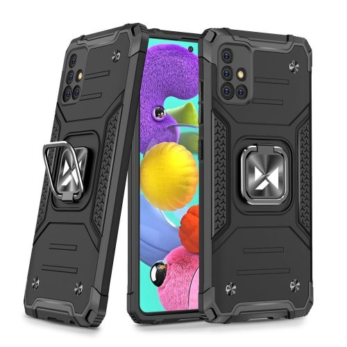 Wozinsky Armor Ring Samsung Galaxy A51 5G ütésálló hátlap, tok, fekete