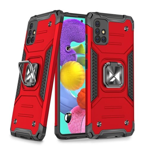 Wozinsky Armor Ring Samsung Galaxy A51 5G ütésálló hátlap, tok, piros