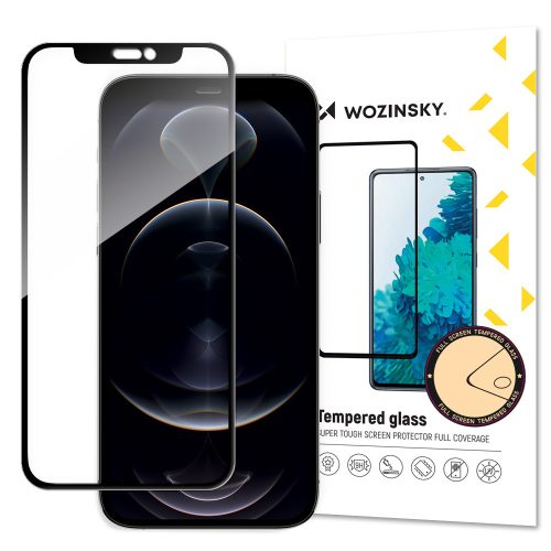 Wozinsky iPhone 13 Pro Max 5D Full Glue teljes kijelzős edzett üvegfólia (tempered glass) 9H keménységű, tokbarát, fekete