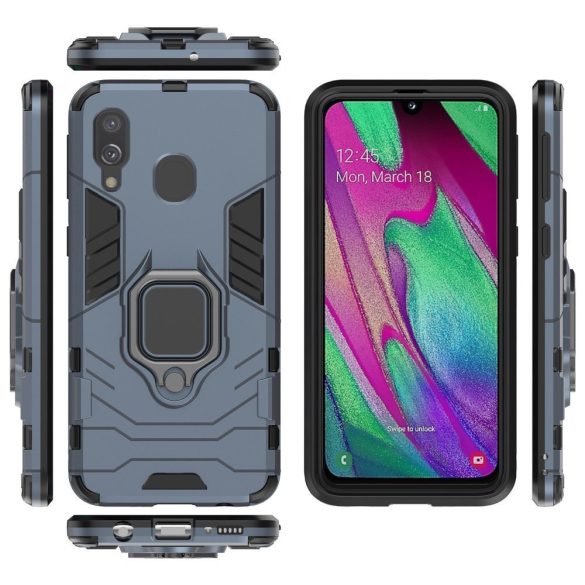 Armor Ring Samsung Galaxy A40 ütésálló hátlap, tok, kék