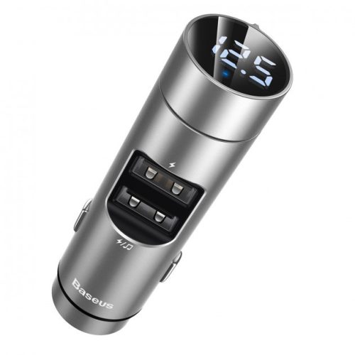 Baseus CCNLZ-0S Energy Column univerzális autós töltő és Bluetooth MP3/FM transmitter, 2xUSB, ezüst