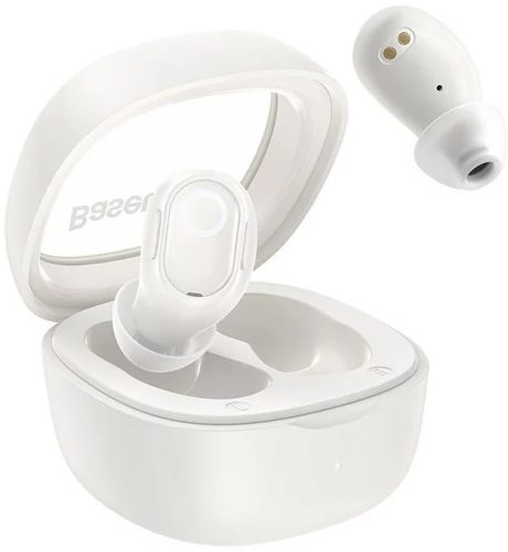 Baseus Bowie WM02 Bluetooth 5.3 Earphone, Headset, vezeték nélküli töltés funkcióval, fehér