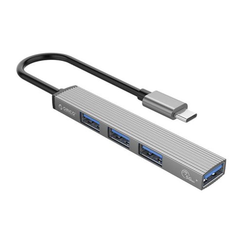 Orico Hub 2xUSB-A 2.0, 1xUSB-A 3.0,  Micro-SD elosztó, USB-C kábellel, szürke